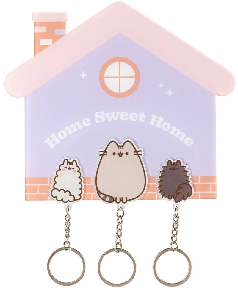 Pusheen magnetinė raktų kabykla su 3 pakabukais