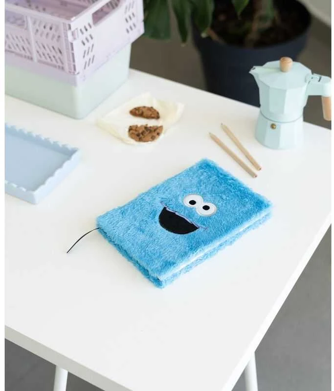 ERIK Sesame Street Cookie Monster A5 premium plush notebook