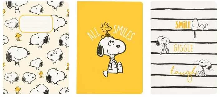 Snoopy - A6 formato užrašų knygelių rinkinys iš „Lazy Days“ kolekcijos (3 vnt.)
