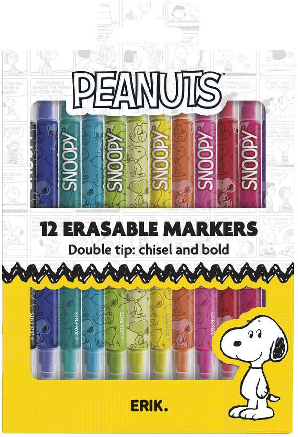 ERIK Snoopy Peanuts set of 12 erasable makers