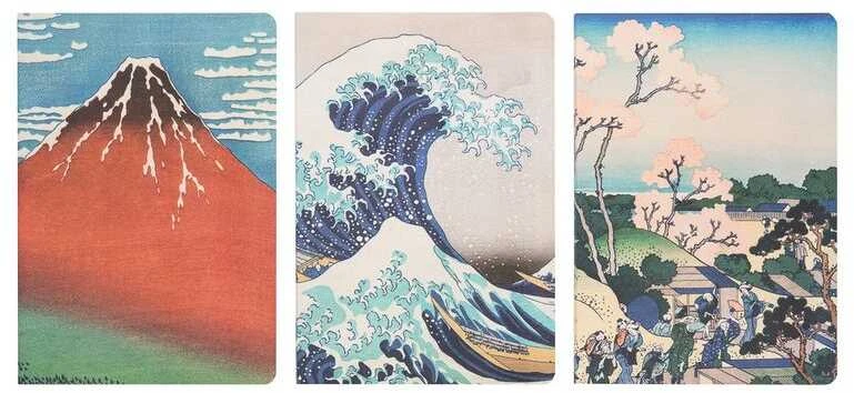 ERIK The Great Wave of Kanagawa Hokusai pack 3 A5 notebooks