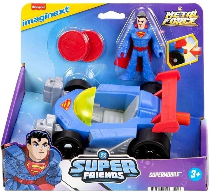 Fisher Price DC Comics Super Friends Metal Force figure and vehicle set assorted