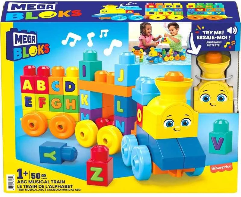 Rinkinys MEGA BLOKS ,,Grojantis traukinys" (50 det.)