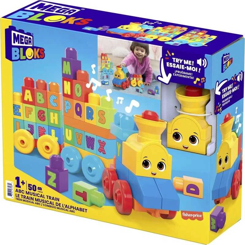 Rinkinys MEGA BLOKS ,,Grojantis traukinys" (50 det.)