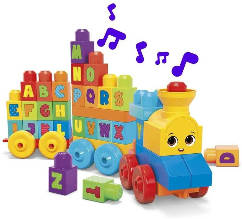 Rinkinys MEGA BLOKS ,,Grojantis traukinys" (50 det.)