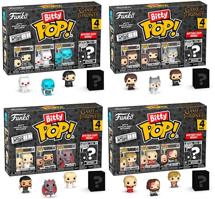 FUNKO Bitty POP! Figūrėlių rinkinys: Game of Thrones, ~3 cm (4 vnt.)