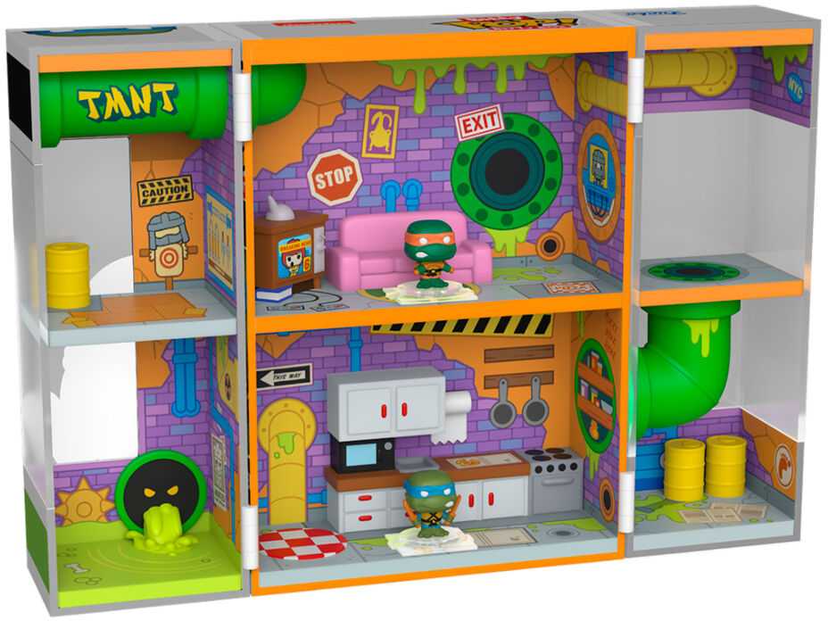 FUNKO Bitty Pop! Box: Figūrėlių rinkinys: Vėžliukai nindzės - Sewer Lair aprašymas - Prekės nuotrauka