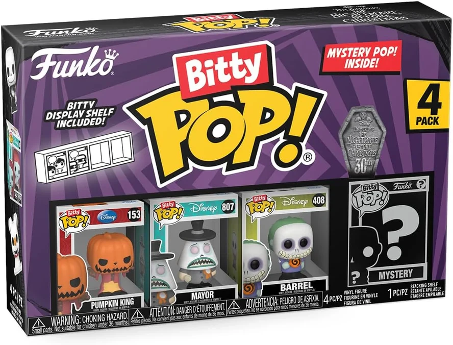 FUNKO Bitty POP! Figūrėlių rinkinys: Disney: Nightmare Before Christmas - Pumpkin King, ~3 cm (4 vnt.)