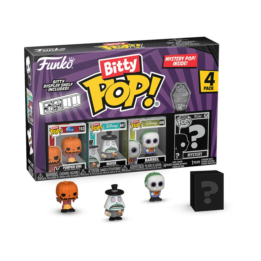 FUNKO Bitty POP! Figūrėlių rinkinys: Disney: Nightmare Before Christmas - Pumpkin King, ~3 cm (4 vnt.)