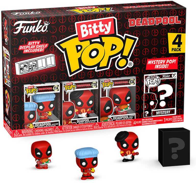 FUNKO Bitty POP! Figūrėlių rinkinys: Deadpool, ~3 cm (4 vnt.)