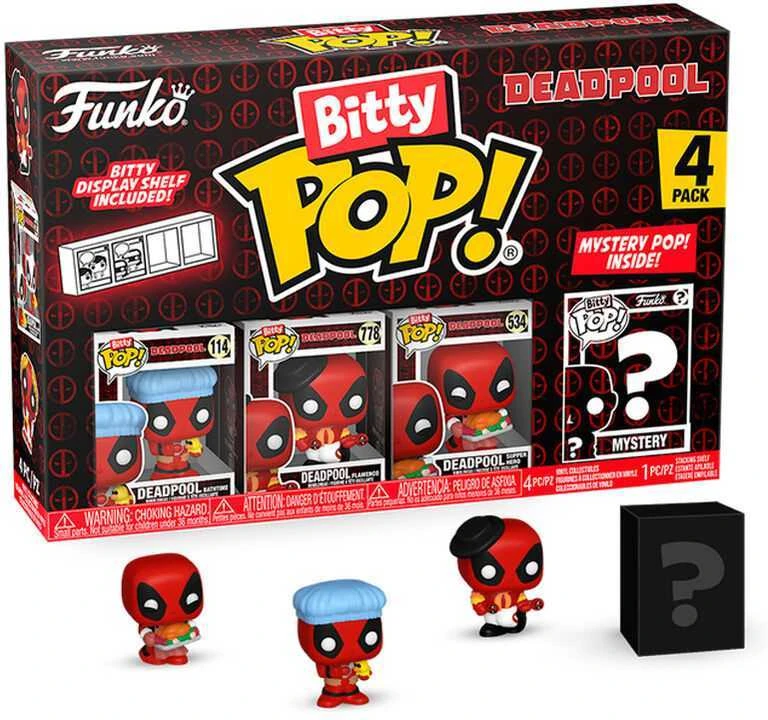 FUNKO Bitty POP! Figūrėlių rinkinys: Deadpool, ~3 cm (4 vnt.)