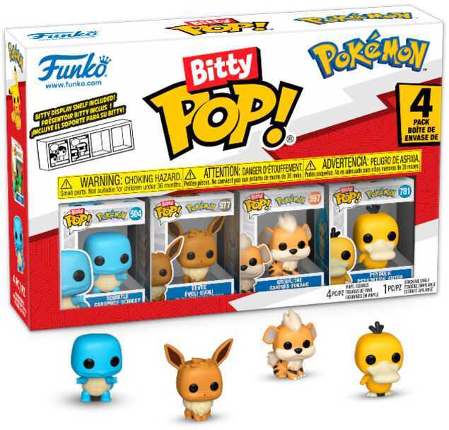 FUNKO Bitty POP! Figūrėlių rinkinys: Pokemonai, ~3 cm (4 vnt.)