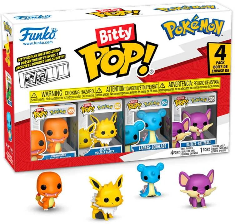 FUNKO Bitty POP! Figūrėlių rinkinys: Pokemonai, ~3 cm (4 vnt.)