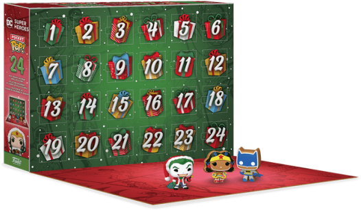„FUNKO POP! - DC Super Heroes“ Vinilinių figūrėlių advento kalendorius aprašymas - Prekės nuotrauka
