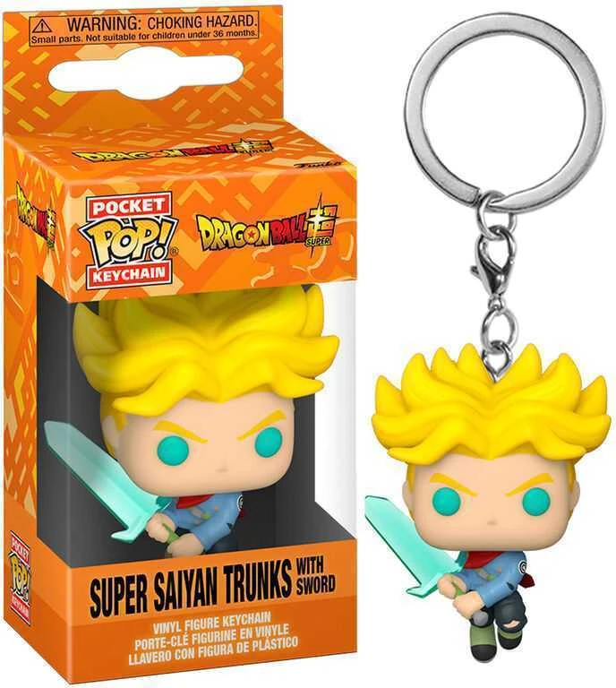 FUNKO POP! Raktų pakabutis: Dragon Ball - Super Saiyan Trunks, 10 cm