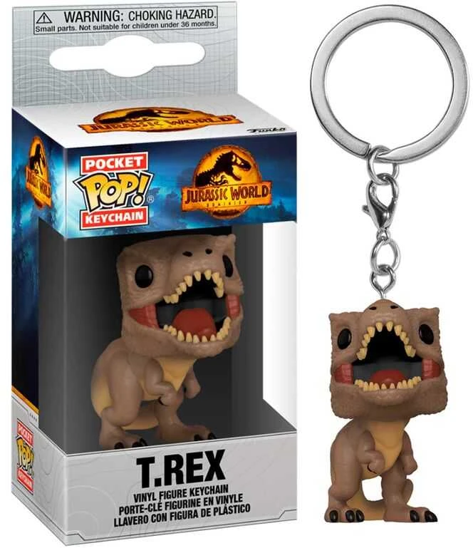FUNKO POP! Raktų pakabutis: Jurassic World - T-Rex, 10 cm aprašymas - Prekės nuotrauka