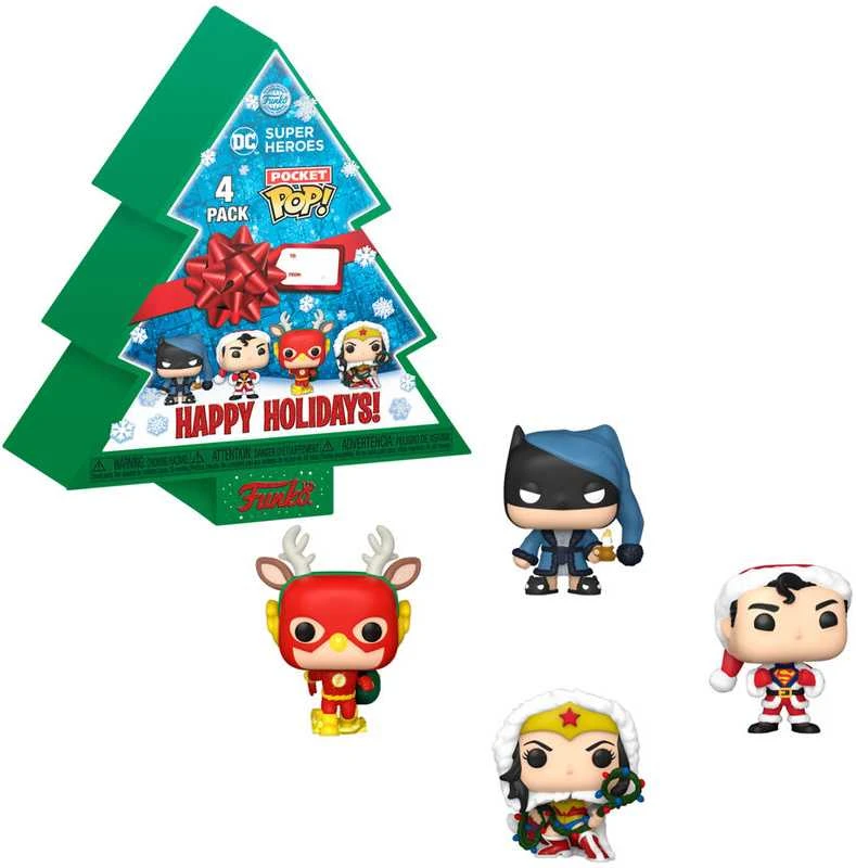 FUNKO POP! Vinilinių figūrėlių rinkinys: DC Comics: Happy Holidays, ~4 cm (4 vnt.)