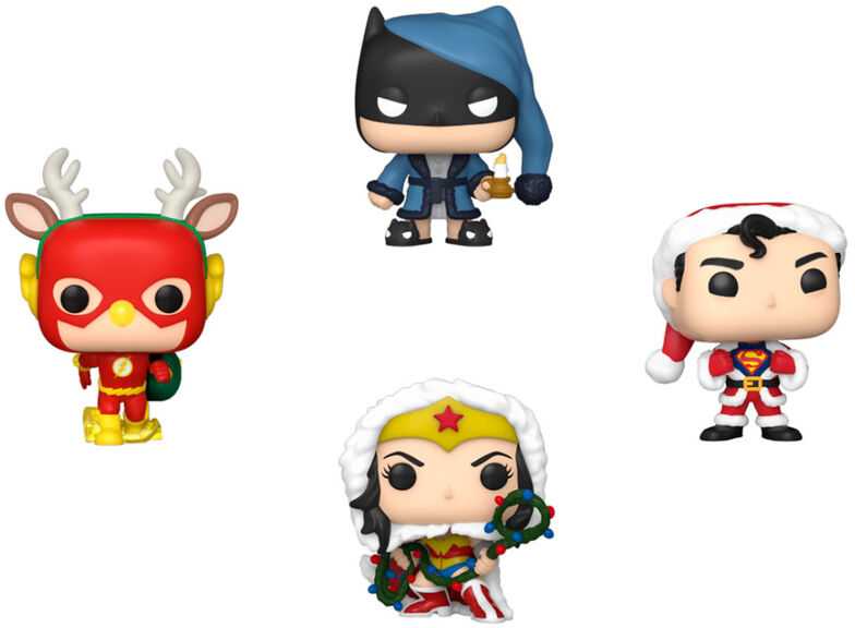 FUNKO POP! Vinilinių figūrėlių rinkinys: DC Comics: Happy Holidays, ~4 cm (4 vnt.) aprašymas - Prekės nuotrauka