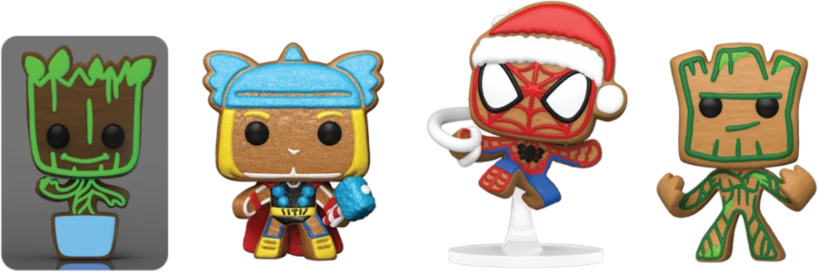 FUNKO POP! Vinilinių figūrėlių rinkinys: Marvel: Happy Holidays, ~4 cm (4 vnt.)