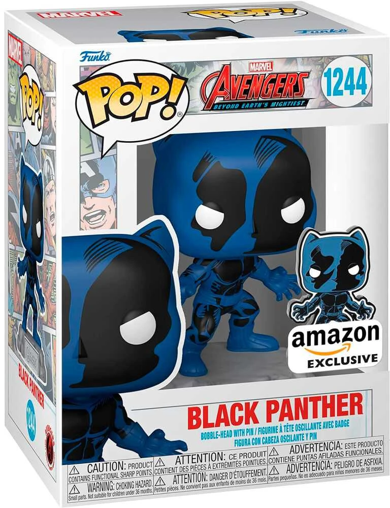 Funko POP figure Marvel Avengers 60th Anniversary Comic Juodas Panther with Pin Exclusive