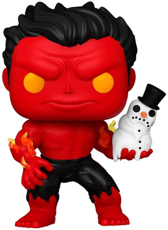 FUNKO POP! Vinilinė figūrėlė: Marvel - Red Hulk with Snowman, 9 cm