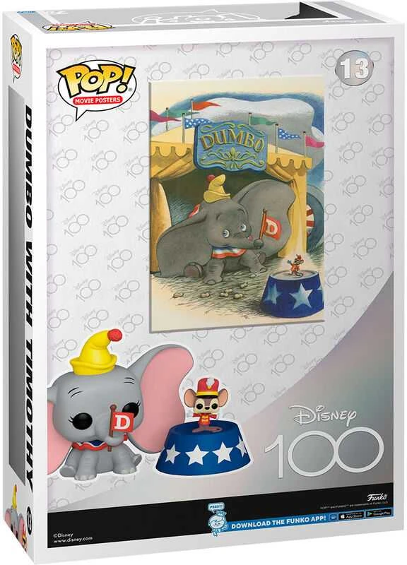FUNKO POP! Vinilinė figūrėlė: Disney 100th Anniversary - Dumbo with Timothy, 9 cm
