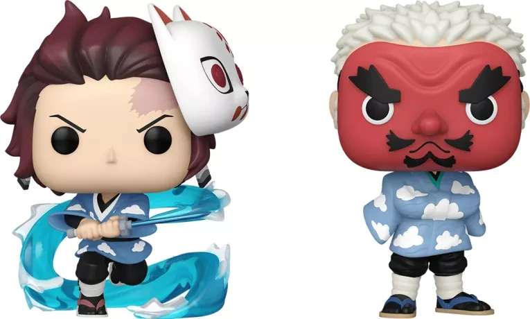 FUNKO POP! Vinilinė figūrėlė: Demon Slayer - Tanjiro Kamado & Sakonji Urokodaki, 9.5 cm