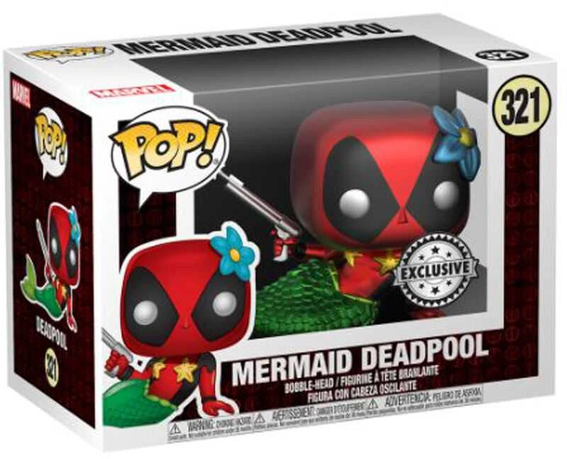 Funko Set figure POP & Tee Marvel Deadpool Mermaid Exclusive L