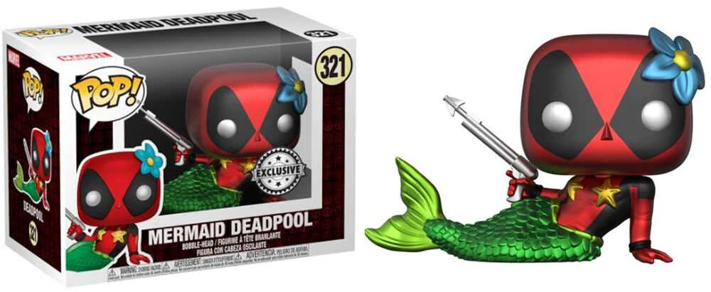 Funko Set figure POP & Tee Marvel Deadpool Mermaid Exclusive L