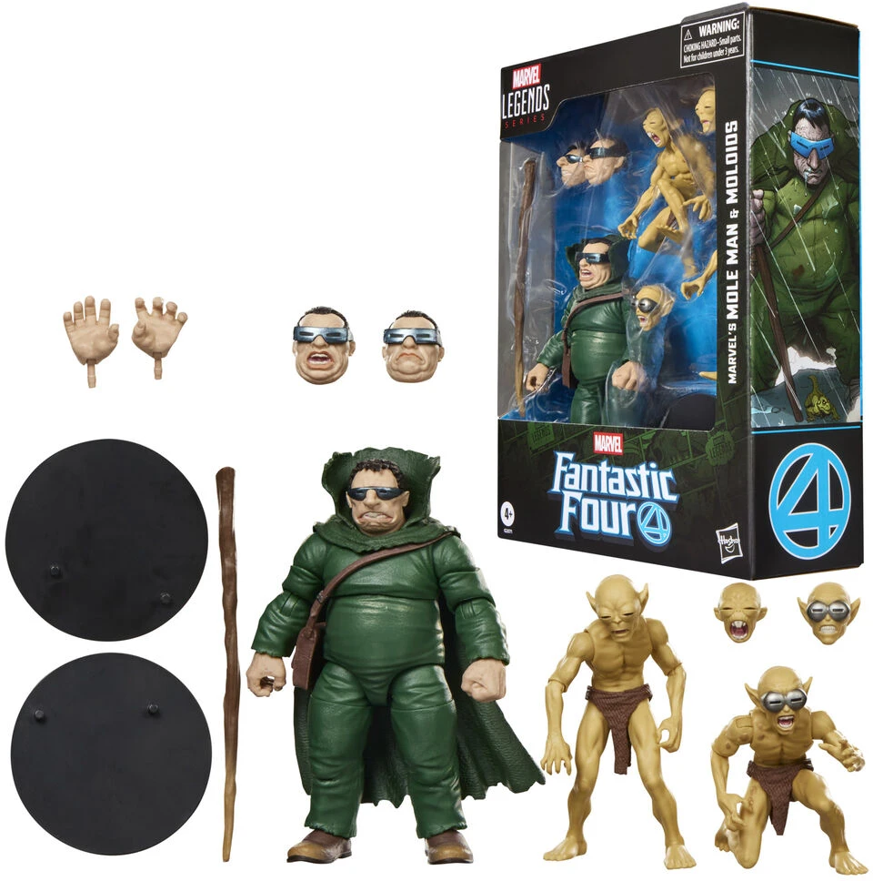 Hasbro Marvel Fantastic Four Marvels Mole Man & Moloios pack 3 figures 15cm