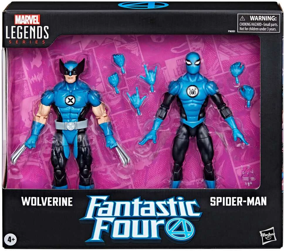 Hasbro Marvel Fantastic four Wolverine Spiderman pack 2 figures 15cm
