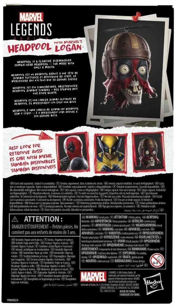 Hasbro Marvel Legends Series Deadpool & Wolverine - Headpool with Marvels Logan figure 15cm
