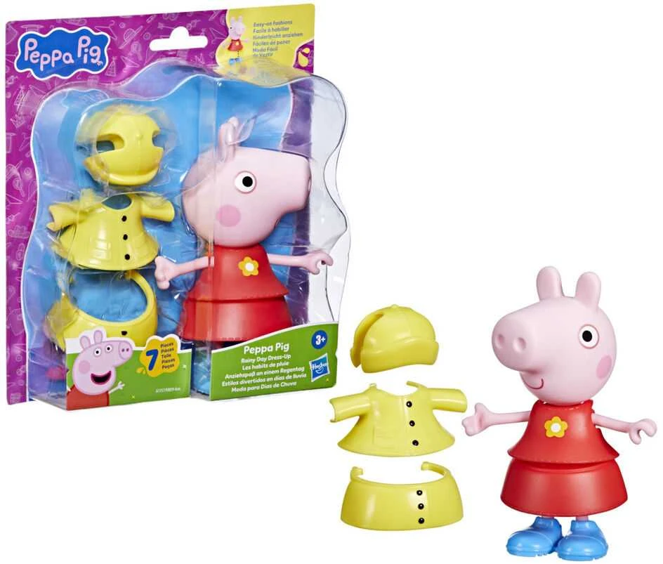 Peppa Pig - Peppa ir draugų aprengimo figūrėlė 15 cm - Lietinga diena