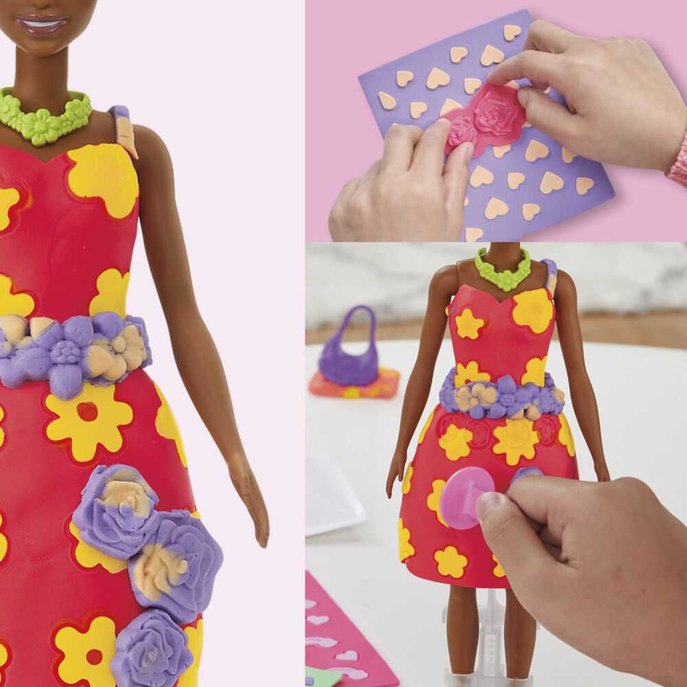 Hasbro „Play-Doh Barbie Gėlės ir gėlių ornamentai, užpildai modelino rinkiniui“