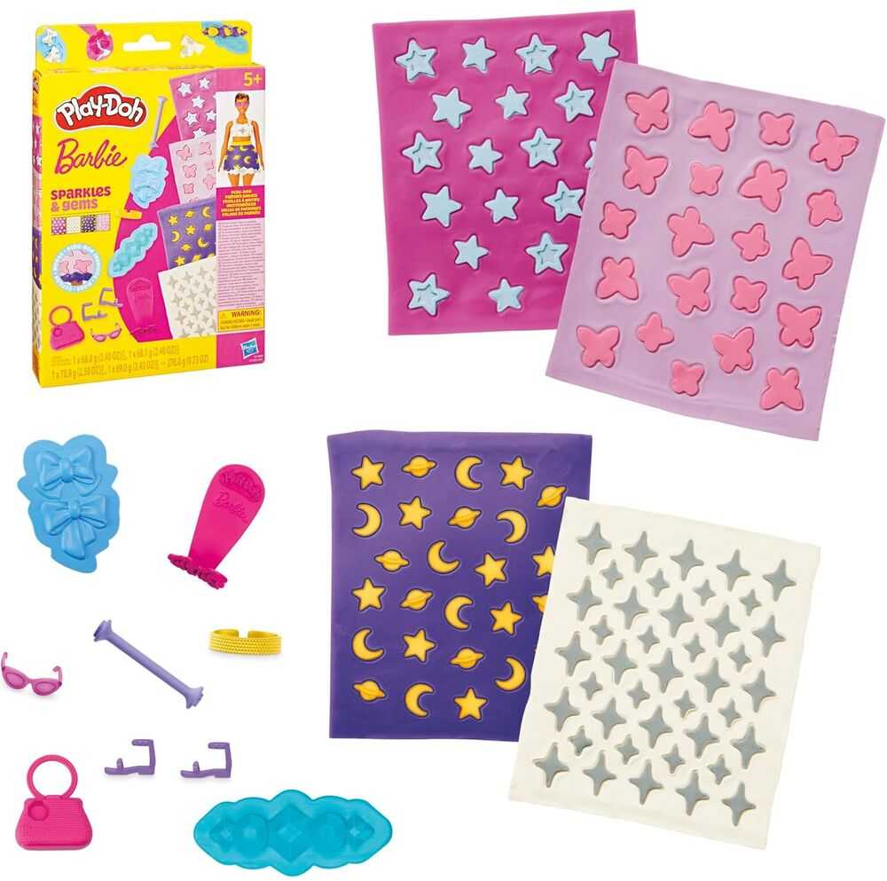 Hasbro „Play-Doh Barbie Papuošalai ir brangakmeniai, papildai modeliavimo masės rinkiniui“