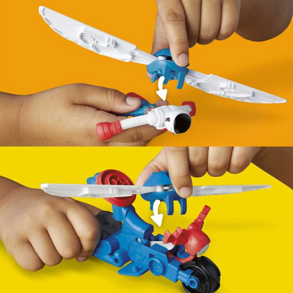 Hasbro PLAY-DOH Kapitono Amerikos moto-slicer rinkinys, G05555L0