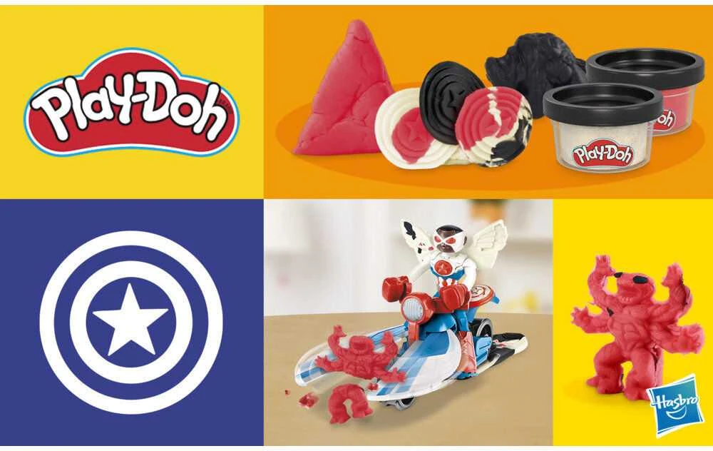 Hasbro PLAY-DOH Kapitono Amerikos moto-slicer rinkinys, G05555L0