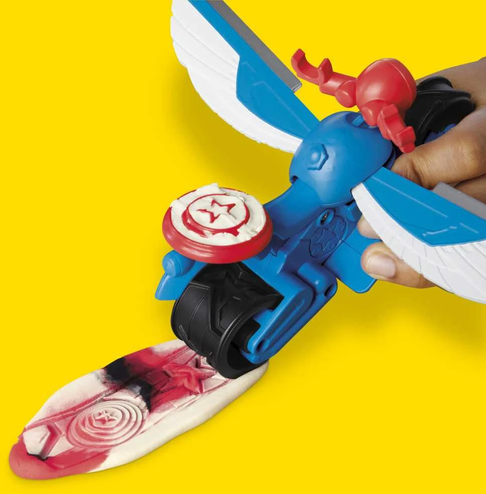 Hasbro PLAY-DOH Kapitono Amerikos moto-slicer rinkinys, G05555L0