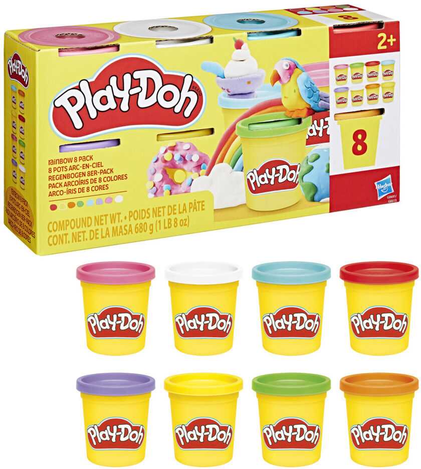 Usorteret Play-Doh 8 vnt. pakuotė, po 680 g – vaivorykštės spalvos