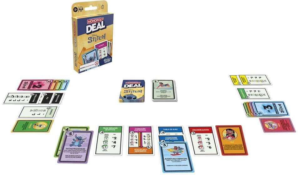 Hasbro Spanish Disney Stitch Monopoly Deal game