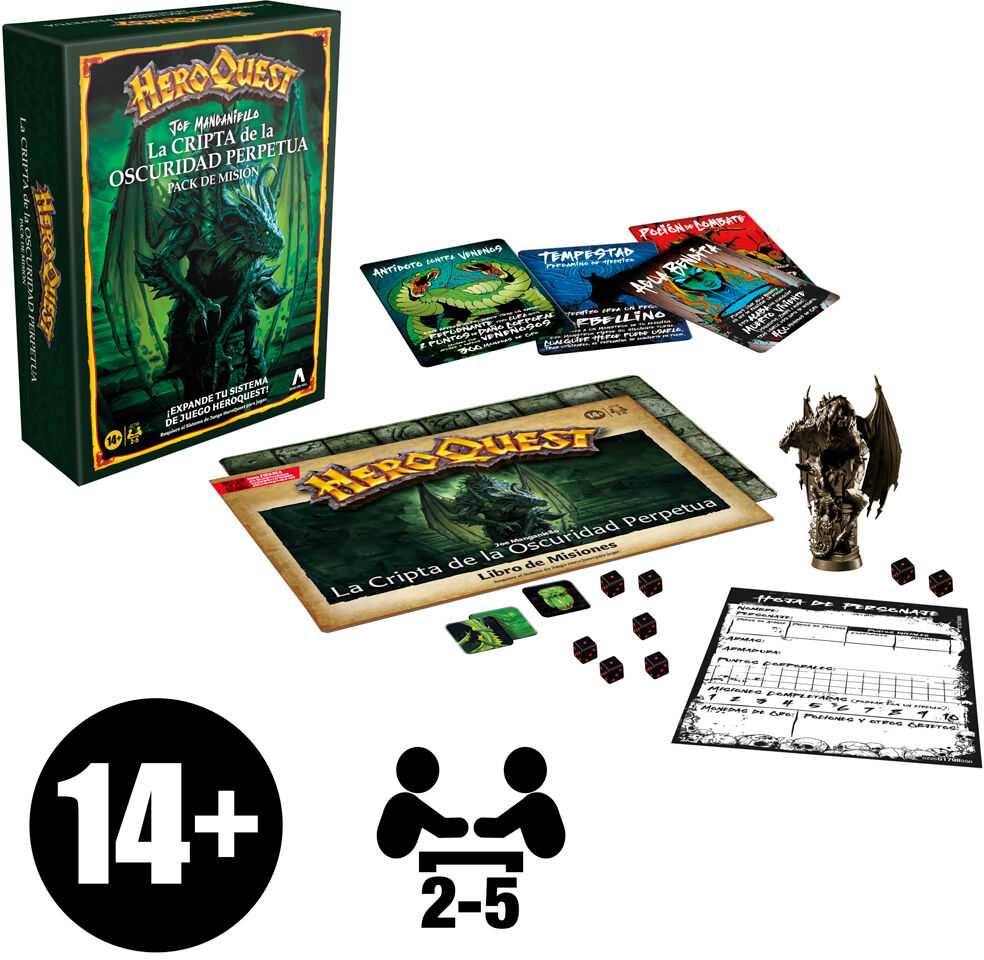 Hasbro Spanish HeroQuest The Crypt of Darkness Expansion Board game