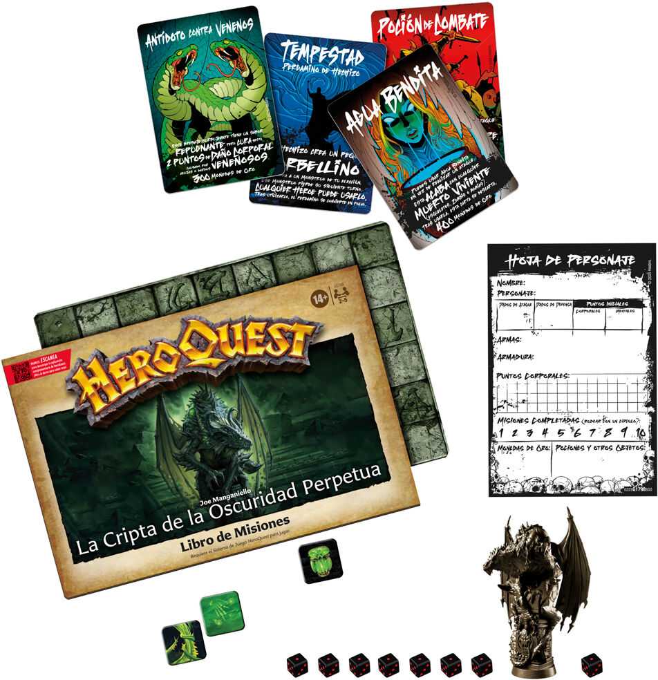 Hasbro Spanish HeroQuest The Crypt of Darkness Expansion Board game