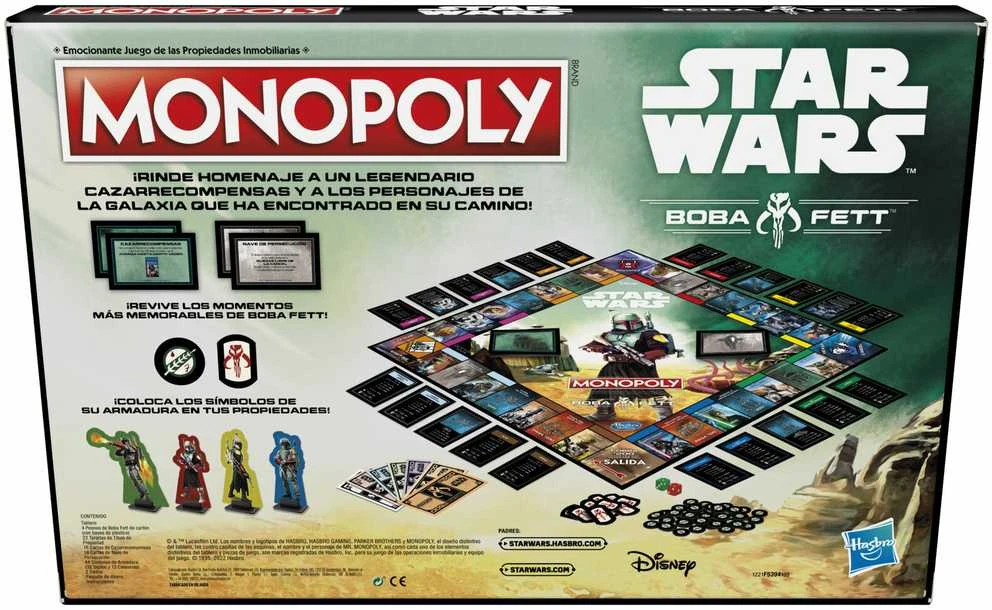 Hasbro Spanish Star Wars Boba Fett Monopoly game