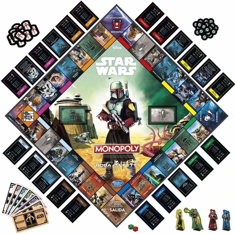 Hasbro Spanish Star Wars Boba Fett Monopoly game