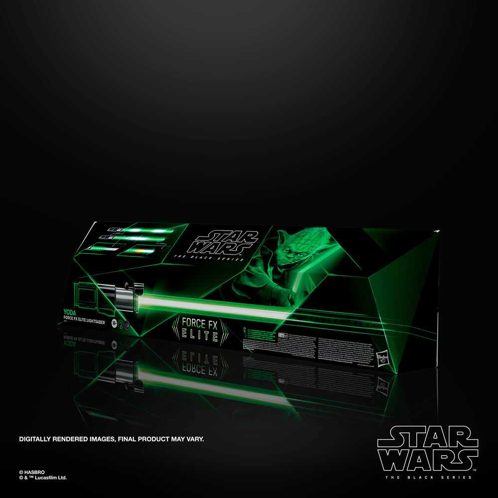 „Hasbro Yoda“ elektroninis šviesos kardas „Force FX Elite“ su šviesos diodais ir aukščiausios kokybės garso efektais, 14 metų ir vyresni, „Žvaigždžių karai“ Juodas serija