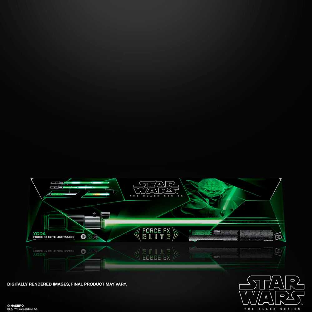 „Hasbro Yoda“ elektroninis šviesos kardas „Force FX Elite“ su šviesos diodais ir aukščiausios kokybės garso efektais, 14 metų ir vyresni, „Žvaigždžių karai“ Juodas serija