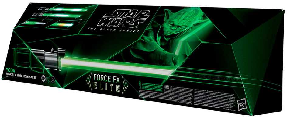 „Hasbro Yoda“ elektroninis šviesos kardas „Force FX Elite“ su šviesos diodais ir aukščiausios kokybės garso efektais, 14 metų ir vyresni, „Žvaigždžių karai“ Juodas serija