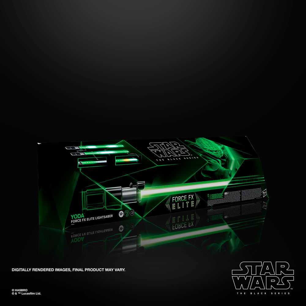 „Hasbro Yoda“ elektroninis šviesos kardas „Force FX Elite“ su šviesos diodais ir aukščiausios kokybės garso efektais, 14 metų ir vyresni, „Žvaigždžių karai“ Juodas serija