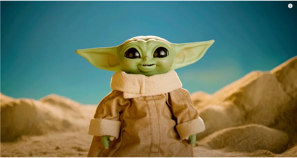 Hasbro Star Žvaigždžių karų SW interaktyvus žaislas Galaktikos užkandžių Grogu 23,5 cm