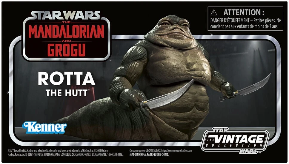 Hasbro Star Wars The Mandalorian and Grog Rotta The Hutt figure 9,5cm